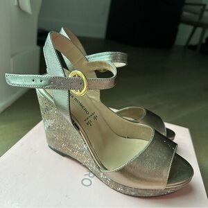 NWT Regina Romero- Silver Platform sandal Shoes- Italian Level leather- snake-7